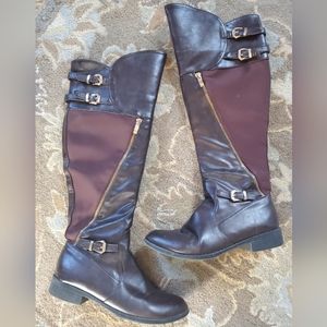 Leather knee-high boots
